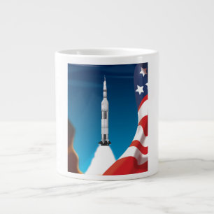 Tasse Géante Illustration Saturn cinq Space Rocket