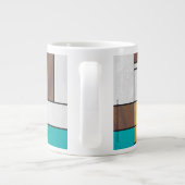 Tasse Géante Impression Brown jaune Turquoise Mondrial (Dos)