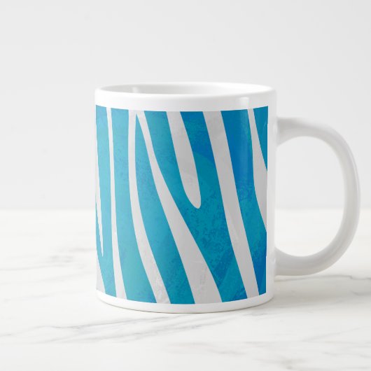 Tasse Géante Impression en bleu et blanc Zebra (Droite)