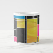 Tasse Géante Impression noir rose bleu monochrome (Devant)