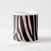 Tasse Géante Impression noire et rose Zebra (Devant)