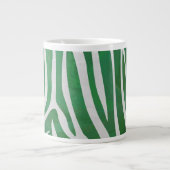 Tasse Géante Impression verte et blanche Zebra (Devant)