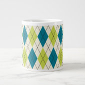 Tasse Géante Jacquard Bleu Et Vert (Devant)