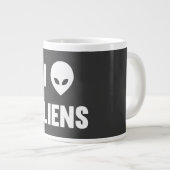 Tasse Géante J'aime des aliens (Devant droit)
