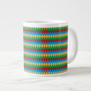 Tasse Géante Jaune Bleu Vert & Rouge Géométrique Coquilles