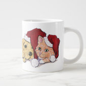 Tasse Géante Joli Christmas Labrador Puppy et Orange Tabby (Droite)