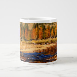 Tasse Géante Jolie rivière de montagne automnale du Colorado
