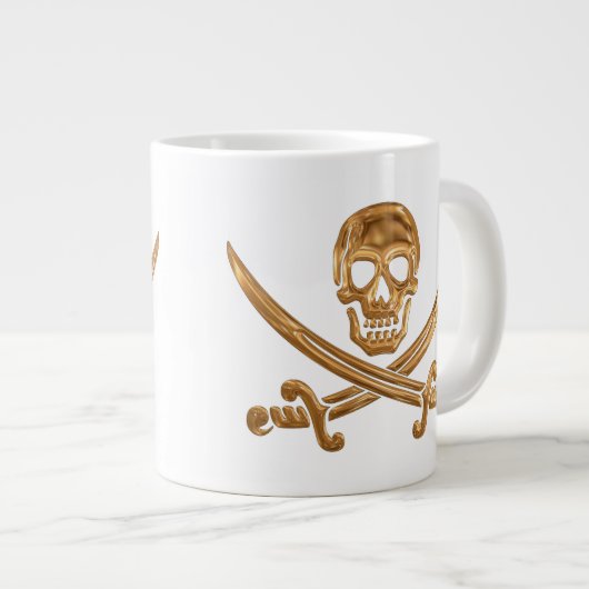 Tasse Géante Jolly roger d'or (Devant droit)