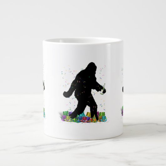 Tasse Géante Joue À La Squatchine Au Nouvel An (Devant)