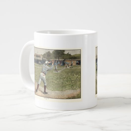 Tasse Géante Joueur de baseball lancé à la deuxième base (Devant gauche)