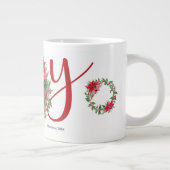 Tasse Géante JOY Christmas Wreath Photo (Droite)