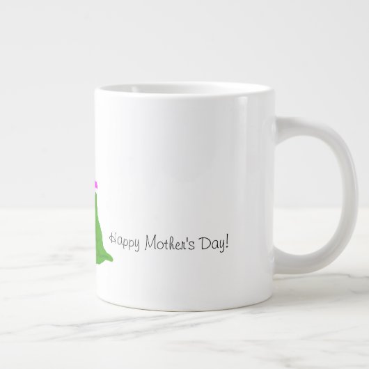 Tasse Géante Joyeux message Fleur de la Fête des Mères (Droite)