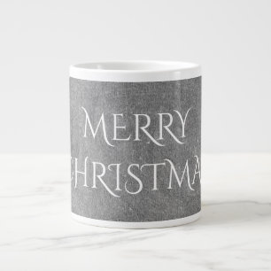 Tasse Géante Joyeux Noël Chalkboard Typographie noir blanc
