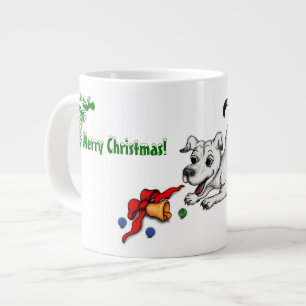 Tasse Géante Joyeux Noël ! Chiot avec Bell et Ball