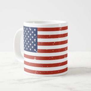 Tasse Géante Jumbo Mug, un drapeau américain à la mode Grunge