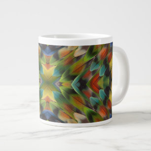 Tasse Géante Kaléidoscope de plumes d'inséparable