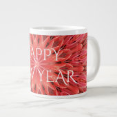 Tasse Géante Kaleidoscope Design Fleur rouge Joyeux Texte du No (Devant droit)