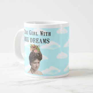 Tasse Géante La Fille aux grands rêves Collage de photos Vintag