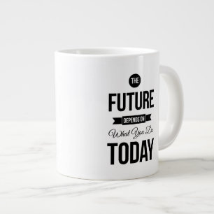 Tasse Géante La future citation inspirante blanche