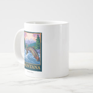 Tasse Géante La pêche à la mouche - Montana