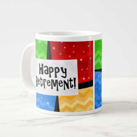 Tasse Géante La retraite heureuse, couleur primaire ajuste la (Devant gauche)