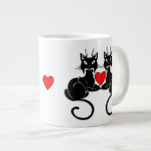 Tasse Géante L'amour du chat noir (Devant droit)