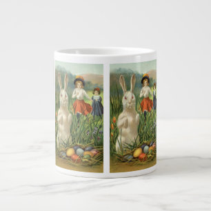 Tasse Géante Lapin de Pâques vintage et enfants Joyeuses Pâques