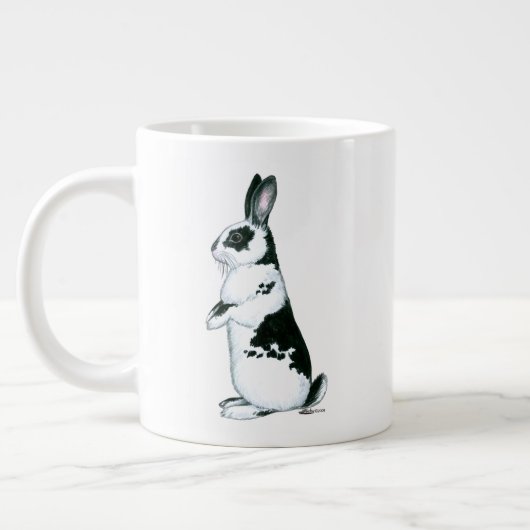 Tasse Géante Lapin : Noir et Blanc (Gauche)