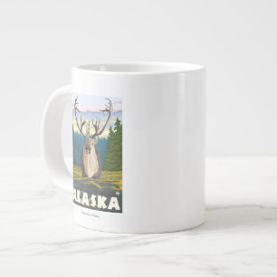 Tasse Géante Le caribou de l'Alaska en Vintage voyage sauvage