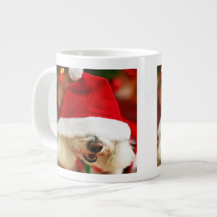 Tasse Géante Le chiot de Bichon Frise portant le costume Père