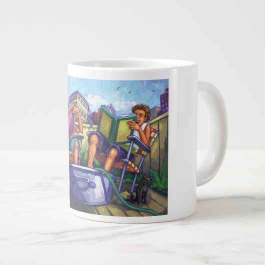 Tasse Géante Lecture en été (Devant droit)