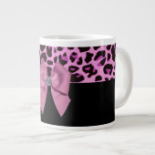 Tasse Géante Léopard rose avec cou et diamant (Devant droit)