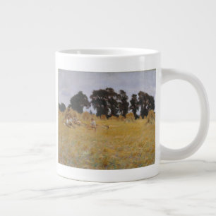 Tasse Géante Les cueilleurs reposent dans un champ de blé