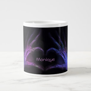 Tasse Géante Les doigts de Xray violet personnalisés forment u