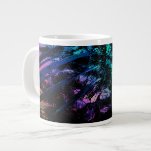 Tasse Géante Les palmiers sous l'arc-en-ciel du bord de mer