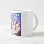 Tasse Géante Les Trois Vallées Affiche de voyage ski (Devant droit)