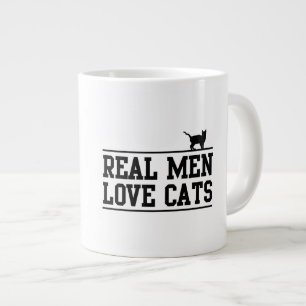 Tasse Géante Les vrais hommes aiment les chats