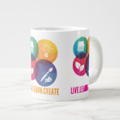 Tasse géante Live.Learn.Create Café (Devant droit)