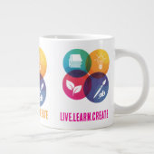 Tasse géante Live.Learn.Create Café (Droite)