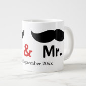 Tasse Géante M. Et M. Mustache Mariage Gay Personnalisable (Devant droit)