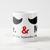 Tasse Géante M. Et M. Mustache Mariage Gay Personnalisable (Devant)