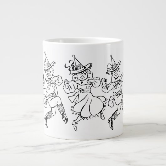Tasse Géante Magicien vintage d'Oz, mignonne Munchkins Dansant  (Devant)