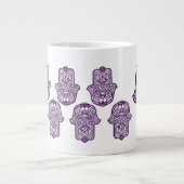 Tasse Géante Main de henné de Hamsa (violet) (Devant)