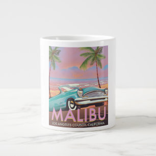 Tasse Géante Malibu, Los Angeles, Californie, affiche de voyage