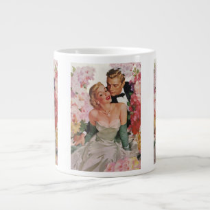 Tasse Géante Mariage Vintage, Jeunes Mariés Mariée et Mari Rétr