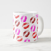 Tasse Géante Marque douce de lèvres de baiser (Devant droit)