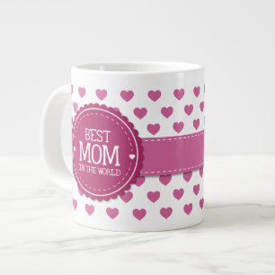 Tasse Géante Meilleure maman dans le monde Coeurs et cercles ro