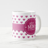 Tasse Géante Meilleure maman dans le monde Coeurs et cercles ro (Devant droit)