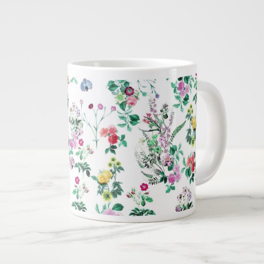 Tasse Géante Modèle floral clair (Devant droit)