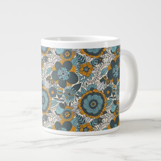 Tasse Géante Modèle floral Vintage (Devant droit)